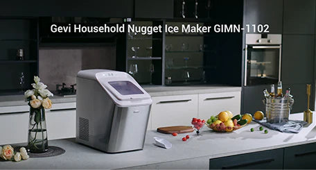 GEVI-GIMN-1102 Self-Cleaning Quiet Compact Portable Nugget Ice Maker Machine