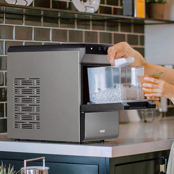 GEVI Household Countertop Nugget Ice Maker Machine With Viewing Window