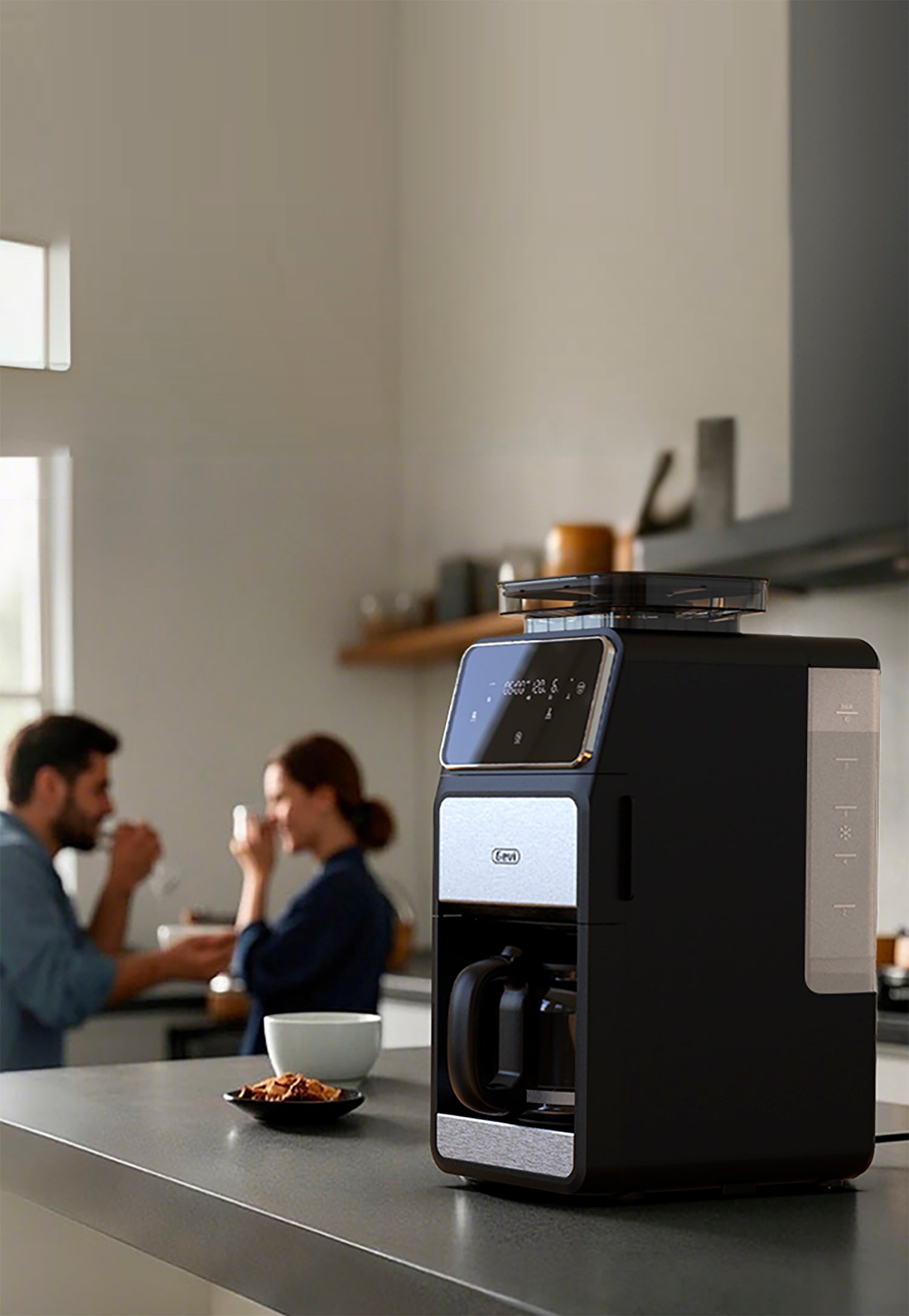 GEVI | 10-Cup Drip Coffee Maker Machine with Grinder and LED