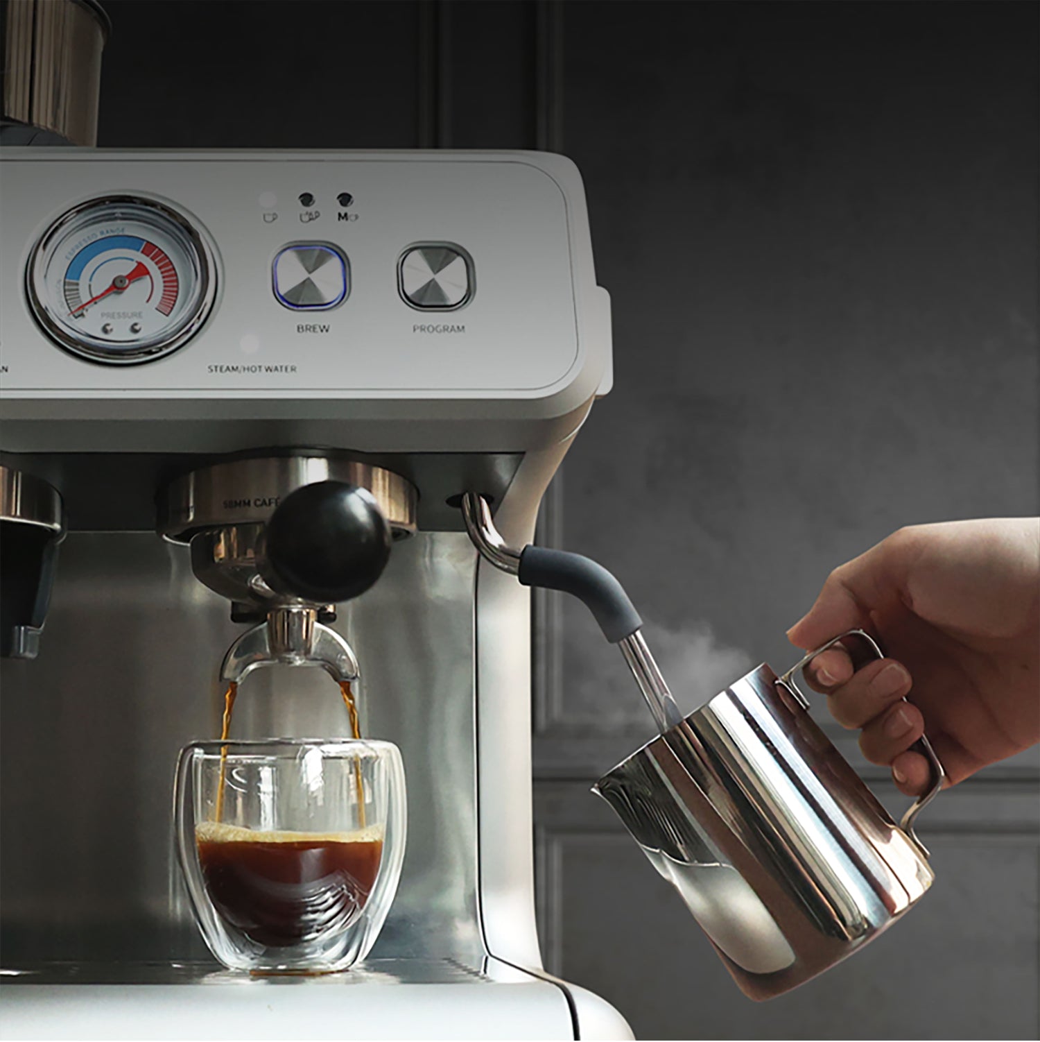 GEVI BrewCombo All in One Dual Boiler Espresso Machine for Home