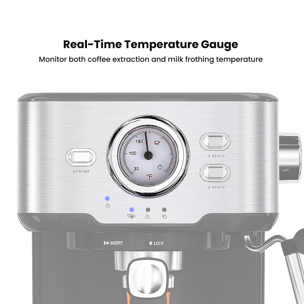 GEVI Coffee Machine with Temperature Control