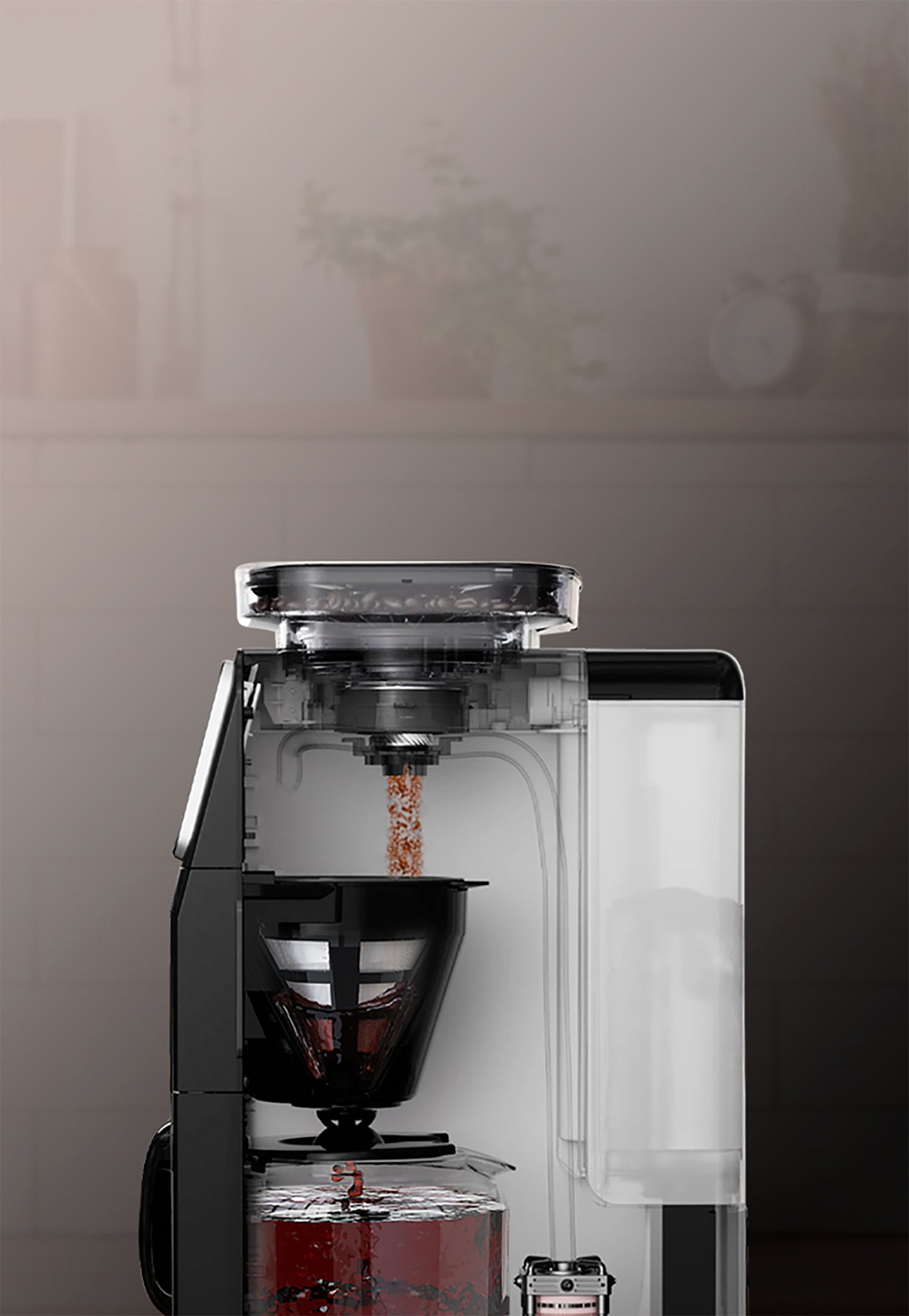 GEVI | 10-Cup Drip Coffee Maker Machine with Grinder and LED