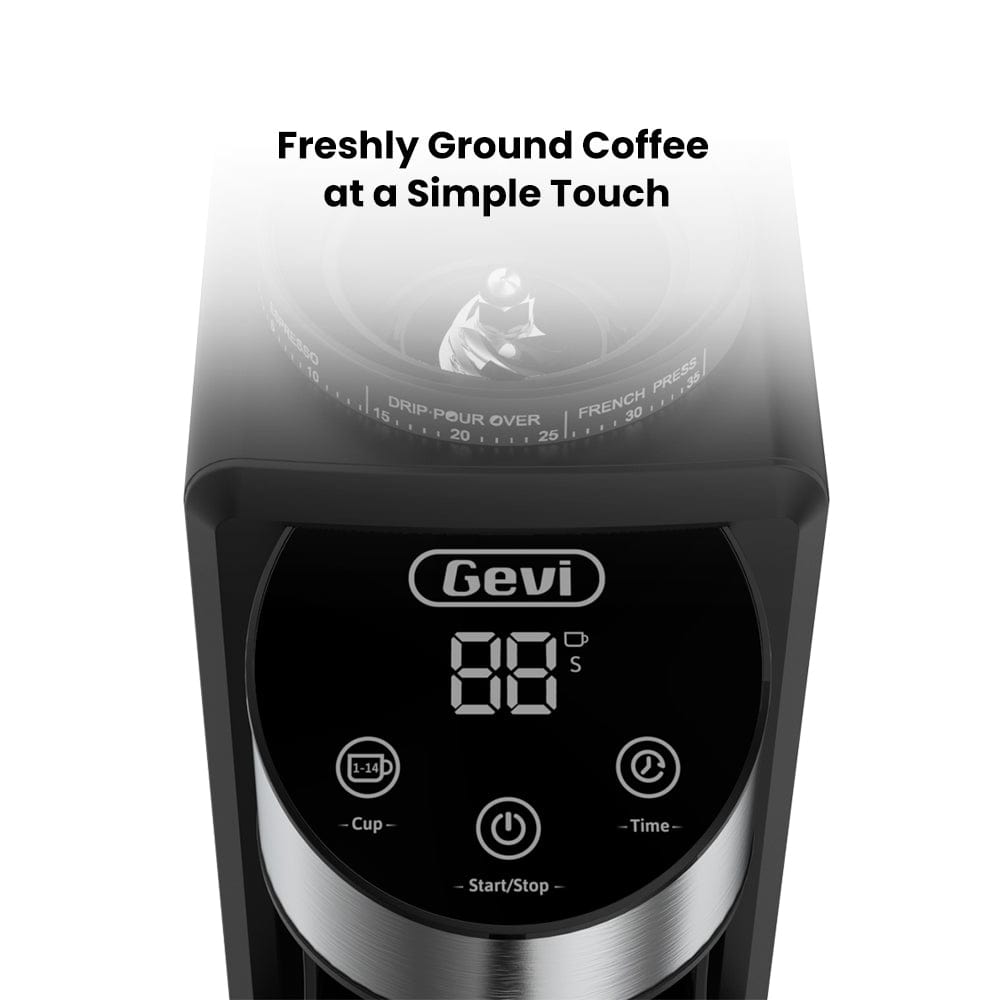 GEVI | Burr Coffee Grinder for Espresso, Drip, Percolator, French Press, American, Turkish Coffee