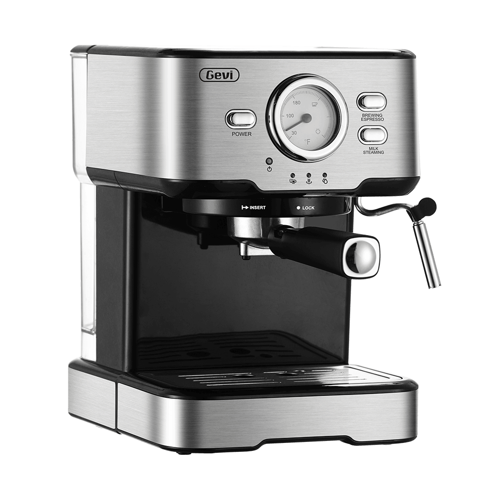 GEVI 2-in-1 Espresso Machine with Milk Frother Wand and Dual Temperature Control
