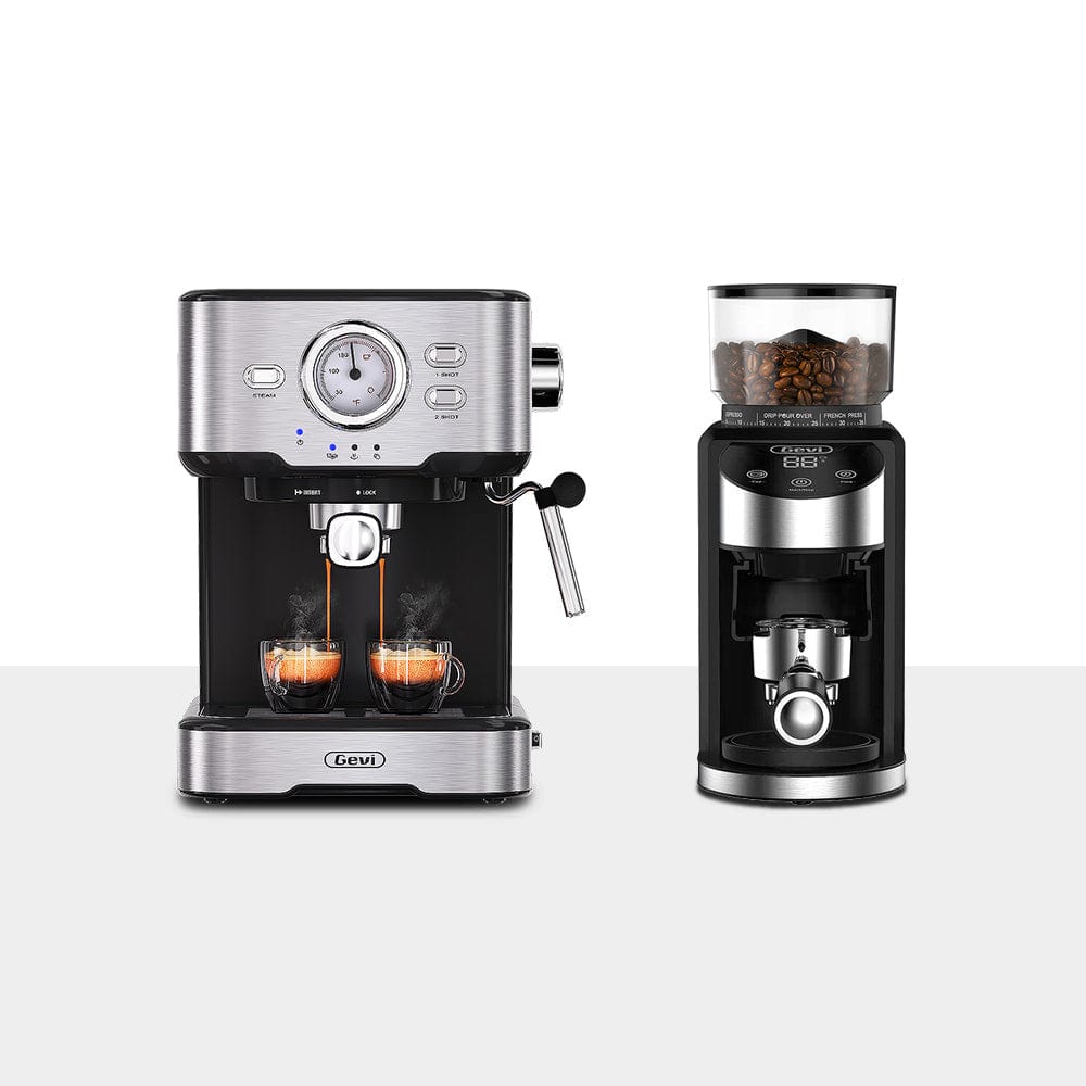 GEVI | Espresso Barista Starter Set with Temperature Gauge & Grinder