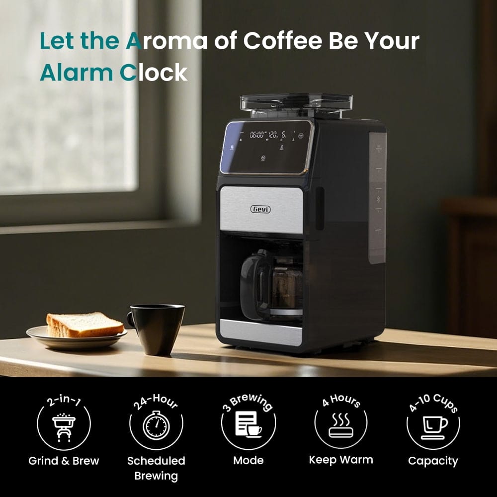 値下げ⭐︎半額以下⭐︎Gevi 10-Cup Drip Coffee Maker GEVI | 10-Cup Coffee Maker Machine with Built-in Grinder