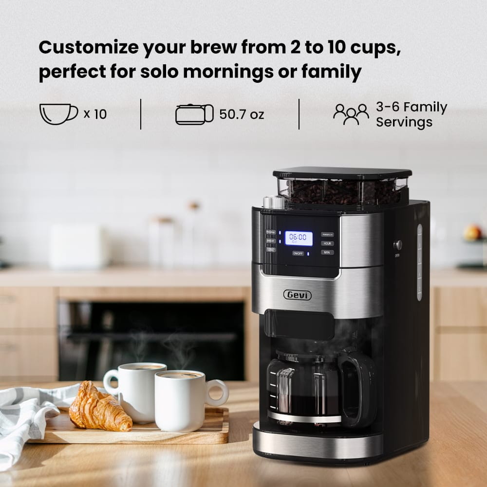 GEVI 10 Cup Coffee Maker Machine With Built in Grinder GEVI 10 Cup Coffee Maker Machine With Built in Grinder