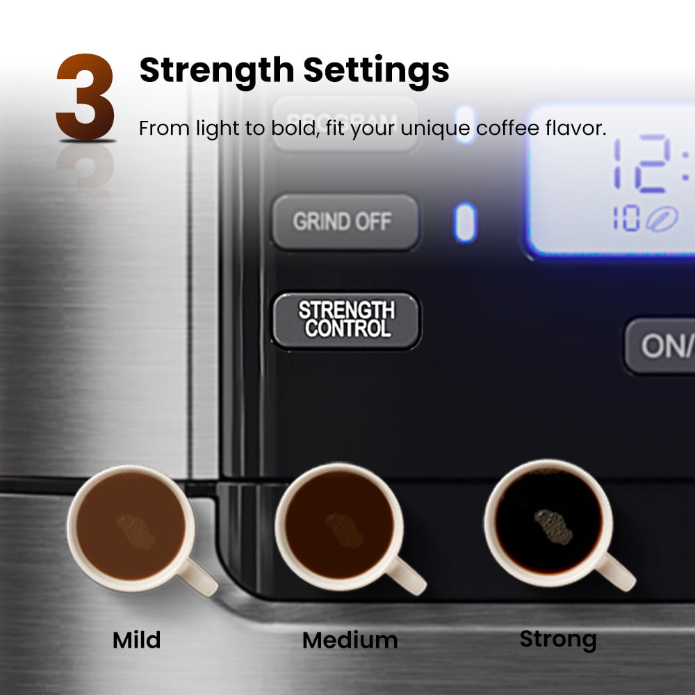 GEVI | 10-Cup Coffee Maker Machine with Built-in Grinder