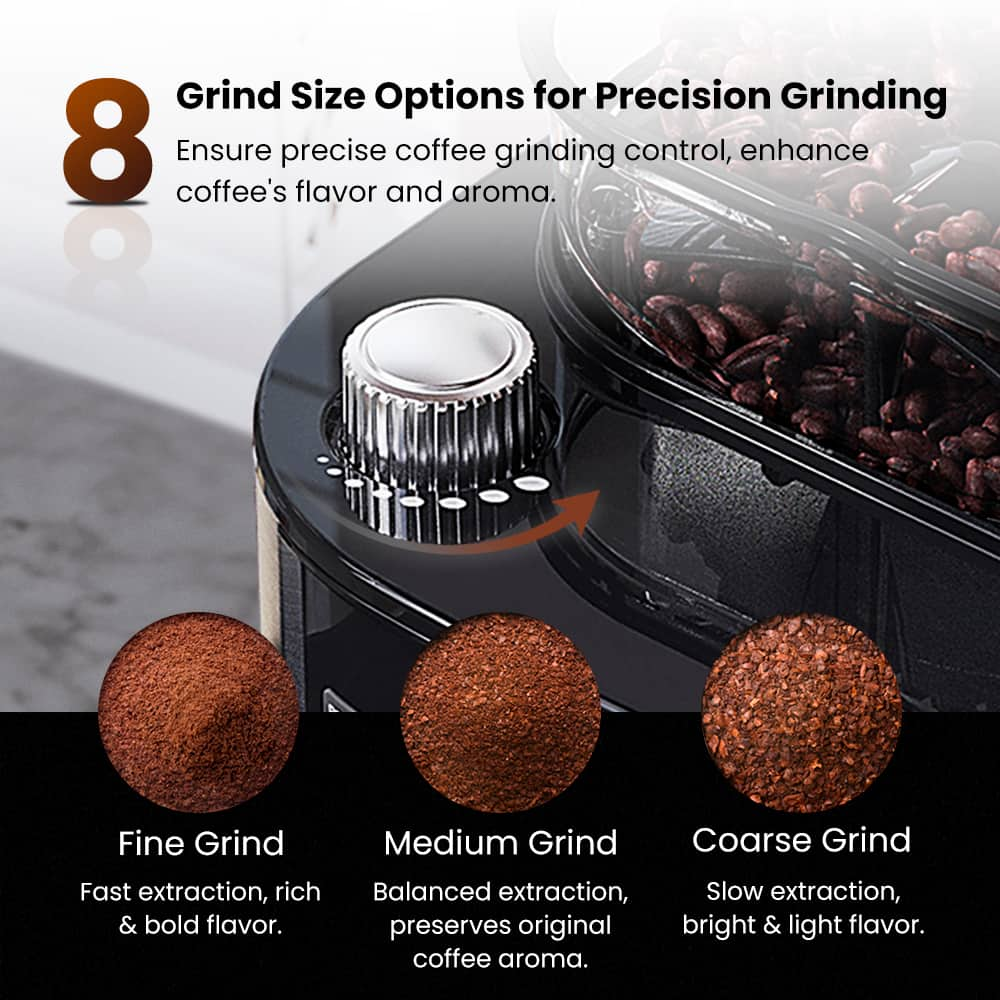 GEVI | 10-Cup Coffee Maker Machine with Built-in Grinder