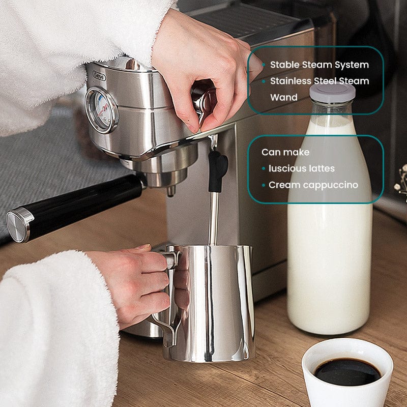 GEVI Compact Espresso Machine with Milk Frother for Cappuccino and