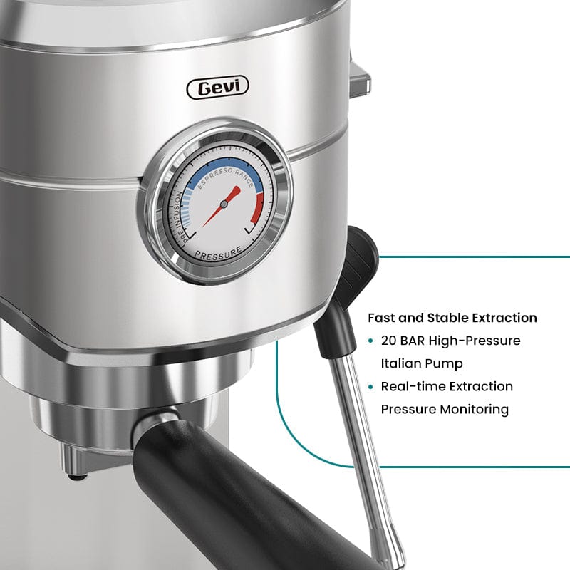 GEVI Compact Espresso Machine with Milk Frother for Cappuccino and