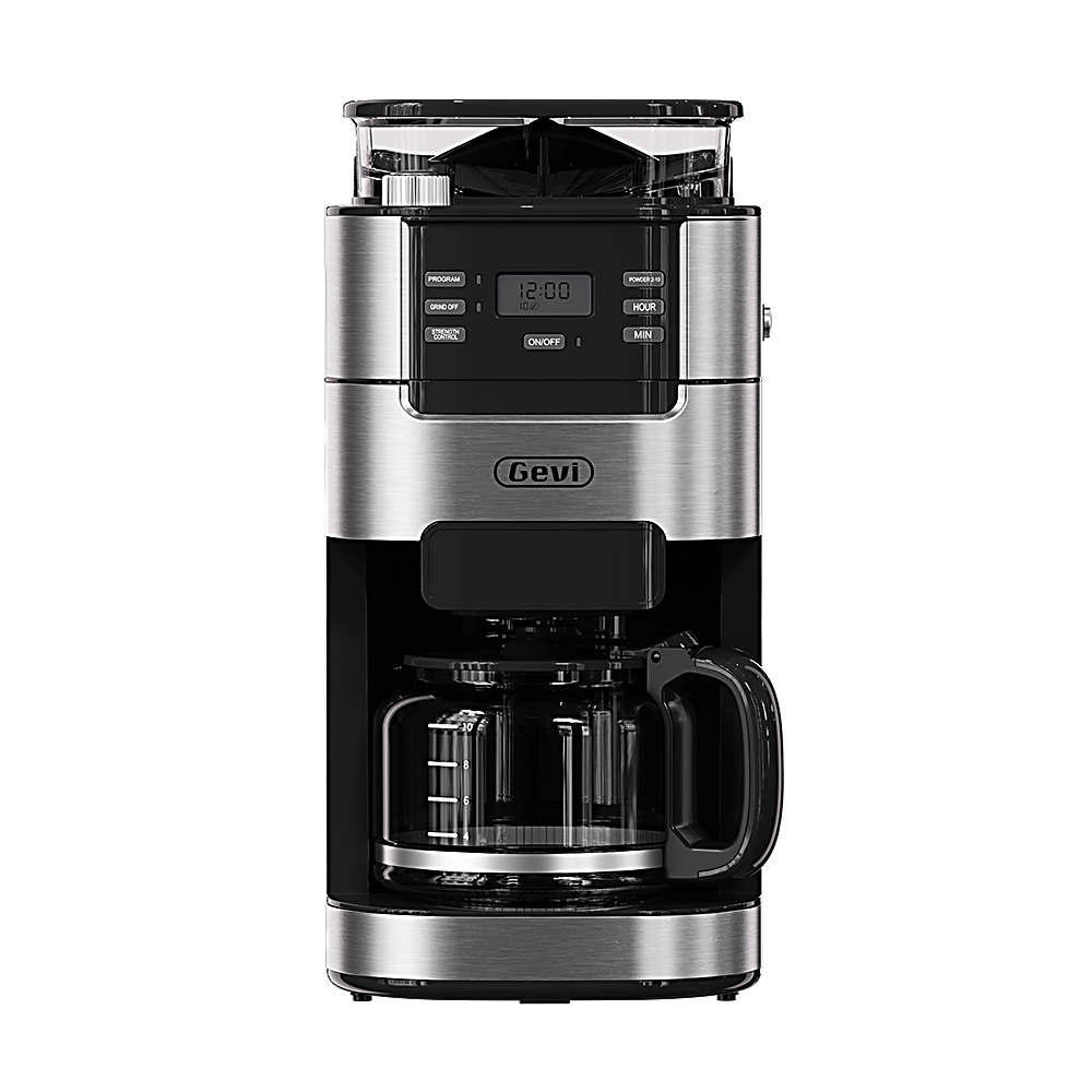GEVI Programmable 10-Cup Grind & Brew Coffee Maker with Built-in Grinder