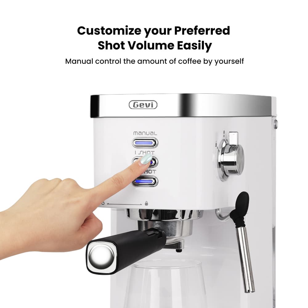 GEVI | Espresso and Cappuccino Maker with Milk Frother and Steam Wand