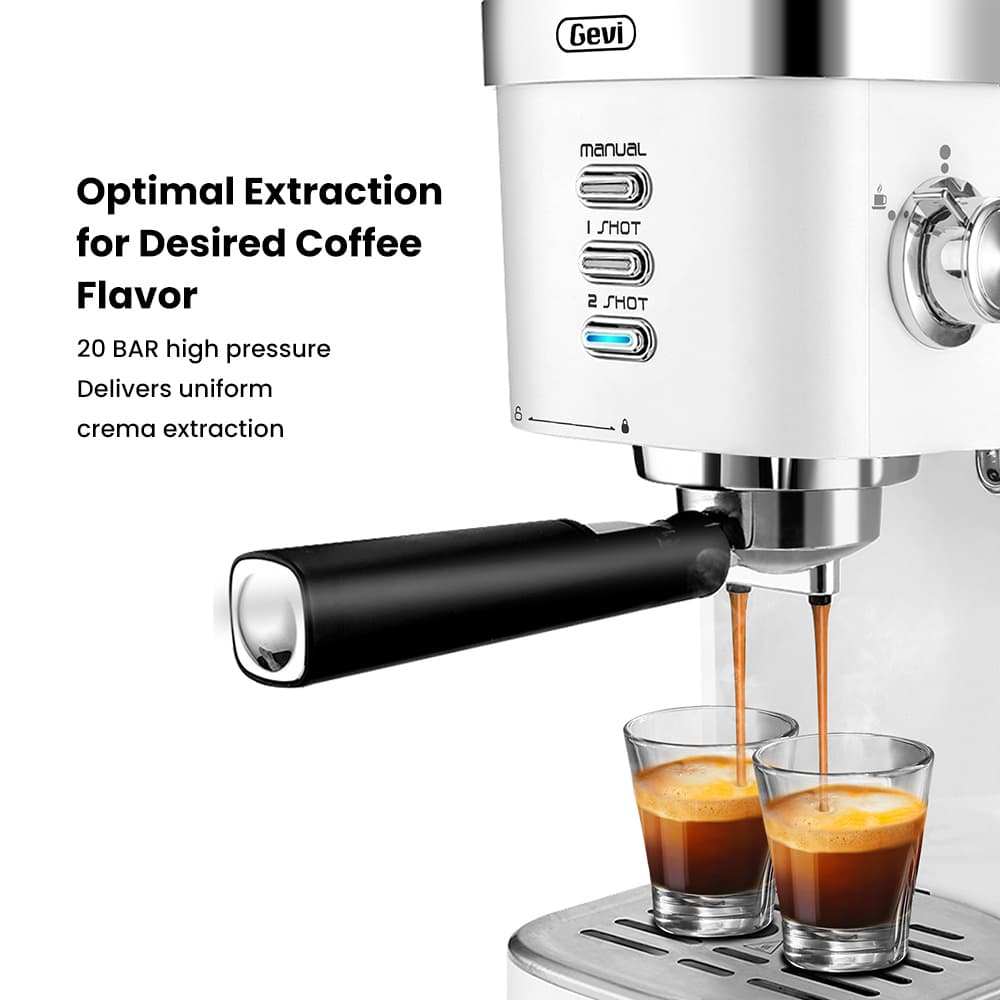 GEVI | Espresso and Cappuccino Maker with Milk Frother and Steam Wand