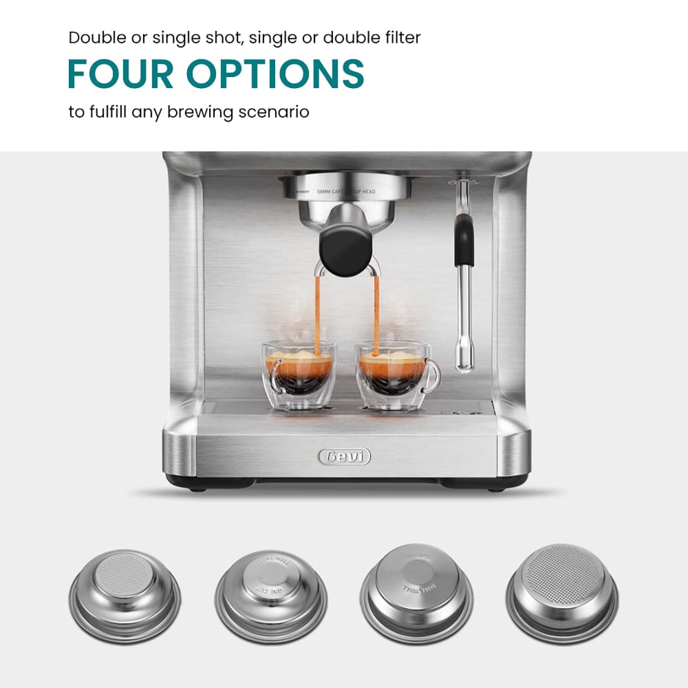 GEVI Ezbru Espresso Machine with Preinfusion ECMC0